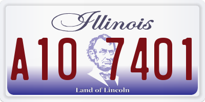 IL license plate A107401