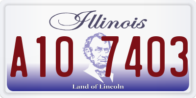 IL license plate A107403