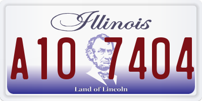 IL license plate A107404