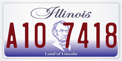 IL license plate A107418