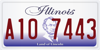 IL license plate A107443