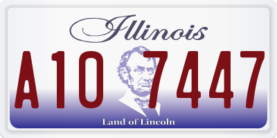 IL license plate A107447