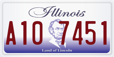 IL license plate A107451