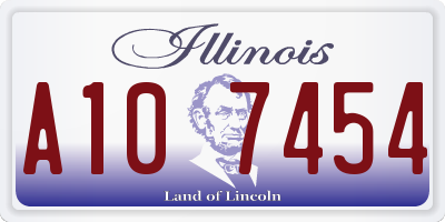 IL license plate A107454
