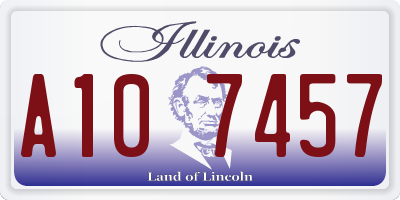 IL license plate A107457