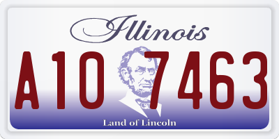 IL license plate A107463