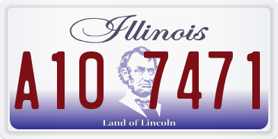 IL license plate A107471