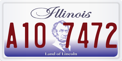 IL license plate A107472