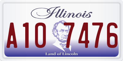 IL license plate A107476