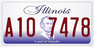 IL license plate A107478