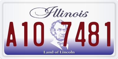 IL license plate A107481