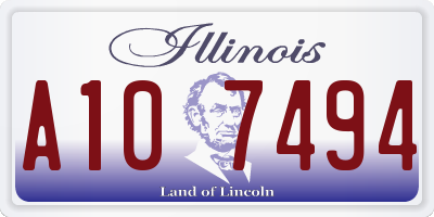 IL license plate A107494