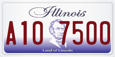 IL license plate A107500