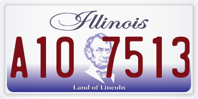 IL license plate A107513
