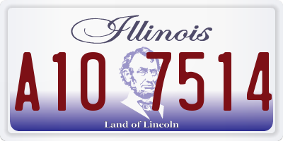 IL license plate A107514