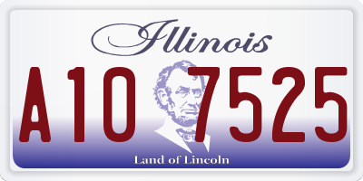 IL license plate A107525