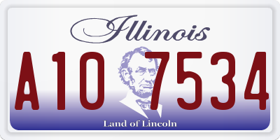 IL license plate A107534