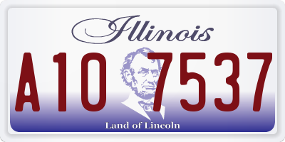 IL license plate A107537