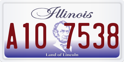 IL license plate A107538