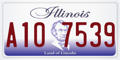 IL license plate A107539