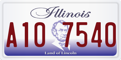 IL license plate A107540
