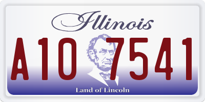 IL license plate A107541