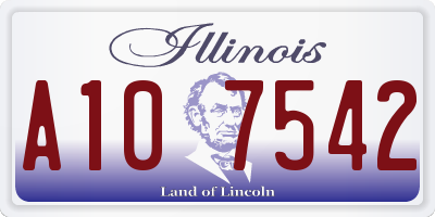 IL license plate A107542