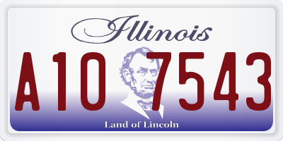 IL license plate A107543