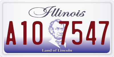 IL license plate A107547