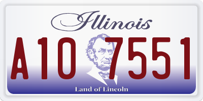 IL license plate A107551