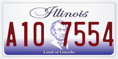 IL license plate A107554