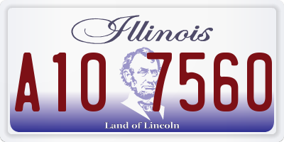 IL license plate A107560
