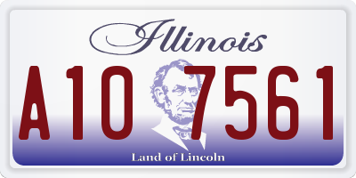 IL license plate A107561