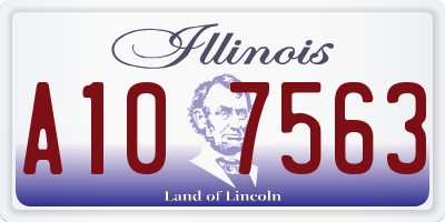 IL license plate A107563