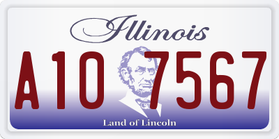 IL license plate A107567