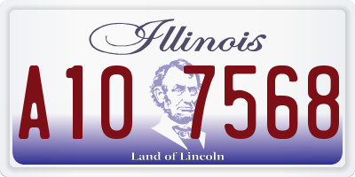 IL license plate A107568