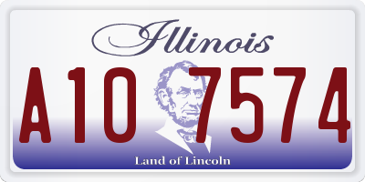 IL license plate A107574