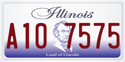 IL license plate A107575