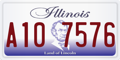 IL license plate A107576