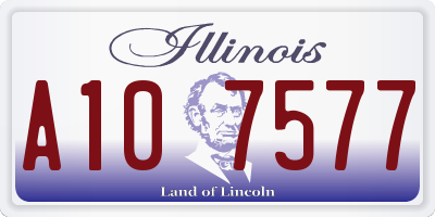 IL license plate A107577