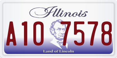 IL license plate A107578