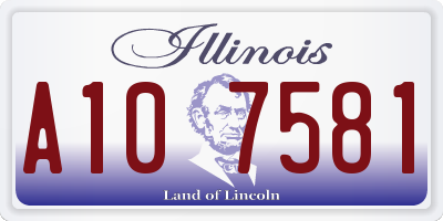 IL license plate A107581
