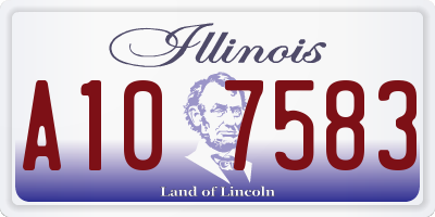 IL license plate A107583