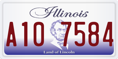 IL license plate A107584