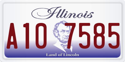 IL license plate A107585