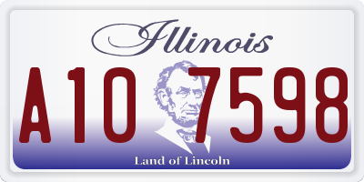 IL license plate A107598