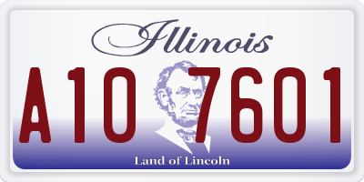 IL license plate A107601