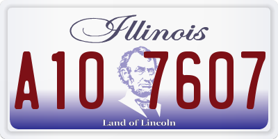 IL license plate A107607
