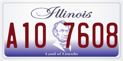 IL license plate A107608