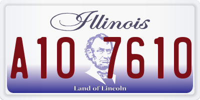 IL license plate A107610
